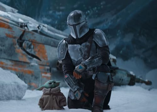 Displate Offiziell Star Wars MetallPoster Magnetische Befestigung Inklusive Lizenziert Bilder Hochwertiges Poster Mandalorian Season 2 Trailer Art - It's Up to You - 45 cm x 32 cm