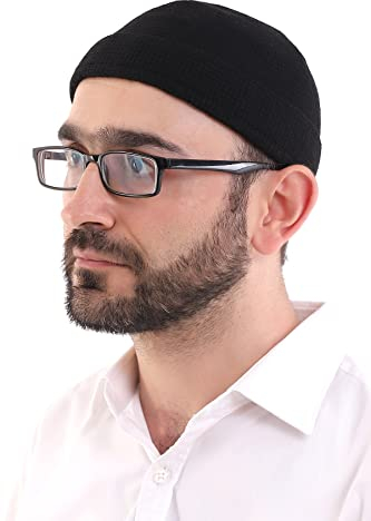 ihvan online Türkische muslimische Winterville-Roll-up-Kufi-Hüte für Männer, Taqiya, Takke, islamische Geschenke, Standartgröße, Schwarz/Stil 10