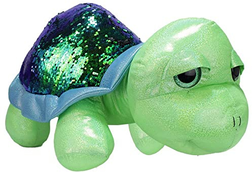 BEMIRO Kuscheltier Schildkröte Glitzer Schildegard XXL - ca. 60 cm - grün, Kuscheltier Schildkröte mit 2 Farbiger Pailletten-Beschichtung, Meeresschildkröte, Stoffschildkröte