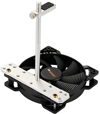 DolDer Aluminium GPU Halterung, Grafikkarten Halter, Video Karte Sag Halter Stützer höhenverstellbar, am Lüfter installisert (Silber)