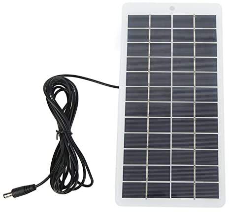 Panel Solar, 5W 12V Portátil Módulo Solar de Alta Eficiencia Panel Solar Policristalino con Interfaz DC, Panel Solar de Ahorro de Energía para Luces de Emergencia, Pequeños Sistemas de Energía Solar