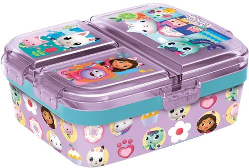 Stor Gabby's Dollhouse Lunch Box with 3 Separate Compartments