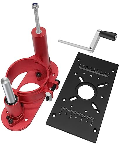 VEMART Oberfräsen-Tisch-Einsatzplatte, Oberfräsen--Set – Holzbearbeitung, Flip-Platte für 65 mm Motor-Trimmmaschine, Schwarz