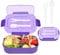 AUAUY Bento Lunch Box, 1300ml for Kids Adults, Leak Proof With 4 Compartments & Spoon & Fork, Microwave/Dishwasher Safe, BPA-Free for School Kindergarten-Purple