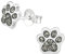 Laimons Mädchen-Ohrstecker Ohrringe Kinderschmuck Hundepfote Pfote mit Glitzer aus Sterling Silber 925 (Grau)