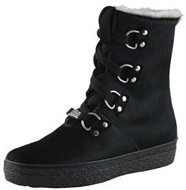 Ammann Damen Schnürstiefel Aosta schwarz Kuhfell Lammfellfutter New Curlingsohle Größe 37
