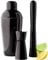 Taylor's Eye Witness Taproom 3pcs Black Coloured Stainless-Steel Cocktail Shaker Set - Includes 500ml (17.5fl oz) Metal Cobbler Shaker, 25ml/40ml Double Jigger & Muddler.