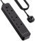 JSVER Extension Lead with USB Slots, 3M Power Strip 3250W 13A with 4 USB Smart Charging Ports Desk Power Socket with Switch for Home Travel-Black