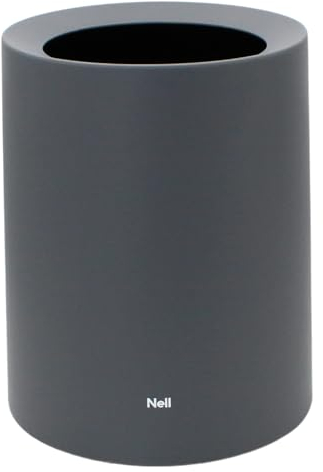 Nell 12L Mülleimer Büro Grau Matt – Ideal für Büro, Küche und Wohnzimmer, Eleganter und vielseitiger Büropapierkorb, Langlebiger Kunststoff, Stilvoll und praktisch (Grau, 12L ohne Deckel)