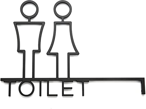 DLAZUM Toilettenschild, Badezimmerschild-Dekoration, Toilettenschild aus gebürstetem Aluminium, Toilettenschild mit Pfeil (B) (A) (B) (B)