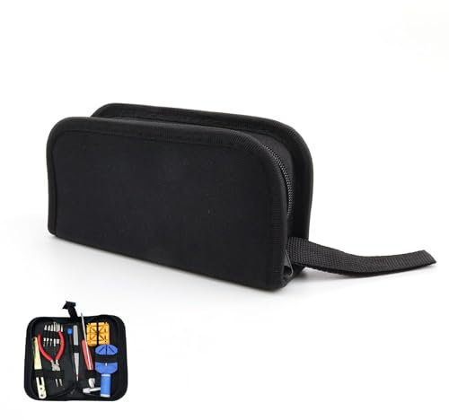Borsa Attrezzi, Astuccio Porta Attrezzi con Cerniera e 13 Anelli Regolabili, Piccola Tracolla Attrezzi Portable et Idéal pour les Plombiers, Artisans et Electriciens
