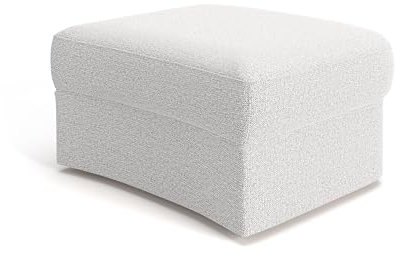 Cavadore Hocker Jawa / Bodennaher Polsterhocker in Nierenform / Ideal als Fußhocker oder Sitzgelegenheit / Passend zur Garnitur Jawa / 84 x 43 x 70 / Chenille, Beige
