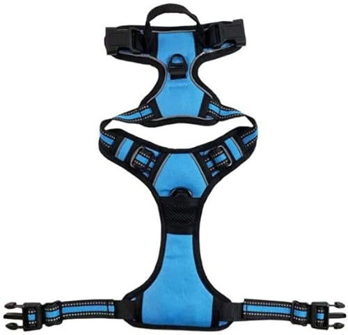 Fluffix Anti-Zug Hundegeschirr – Farbe: Blau - Größe: XS - Verstellbar, Atmungsaktiv & Reflektierend in Allen Größen Brustgeschirr