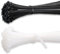 Long Cable Ties Heavy Duty, 200mm x 4.8mm, 100 PCS Large Tie Wraps, Zip Ties Black and White for Home Office Garage Workshop and DIY