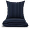 LARAWELL Bettwäsche 135x200 Baumwolle ganzjahres Bettwäsche-Sets blau gestreift Premium