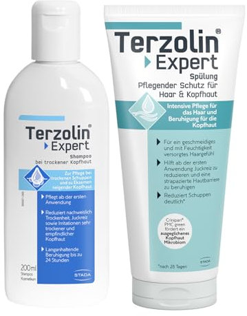 Bundle aus Terzolin Expert Shampoo für trockene Kopfhaut, 200ml + Terzolin Expert Spülung für Haare & Kopfhaut, 200ml