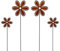 Blumen Blumenstecker Gartenstecker Beetstecker Blumendeko Rostdeko Gartenstab Blumenstab 4er Set