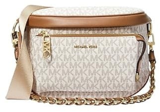 Michael Kors Women Md Sling Pack CHN Msgr Hand Bag, Vanilla/Acrn