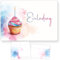 beriluDesign 12 Einladungskarten zum Kindergeburtstag mit Umschlägen - Geburtstagseinladung Muffin Cupcake (Muffin + Umschläge)