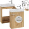 .Deftrans Waschtisch mit Unterschrank 50 x 70 x 21,3 cm – Badschrank Eiche, Hängeschrank mit Waschbecken und Armatur, modernes Badmöbel Set, schmaler Badezimmerschrank für stilvolle Badezimmer