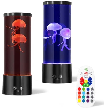 MEIPINBY Quallen Lampe Lavalampe 17 Farben 4 Lichtmodi Jellyfish Lamp Fantasy LED Quallen Aquarium Lampe Runde Geschenke für Kinder Erwachsene Dekoration für Zuhause Büro
