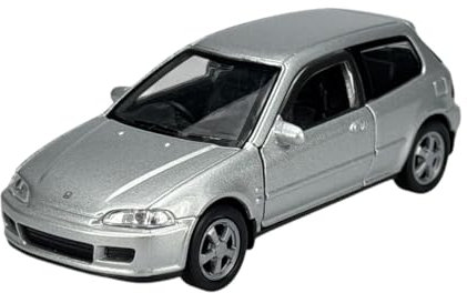 Welly Modell Auto Kompatibel mit 1982 Honda Civic V Silber ca 1/34-1/39 Metal Modell Auto Die Cast Neu im Kasten