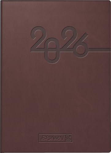 BRUNNEN Taschenkalender Mod. 731 2026 | A6, Kunstleder, braun