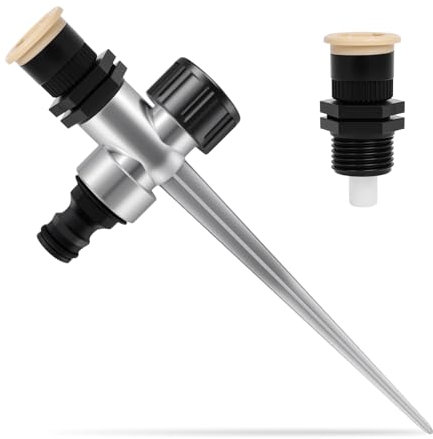 Spray Circular Sprinkler Metal Spike Stable for Even Water Distribution, Atomizing Scattering Sprinkler Settings 360 ° Convenient Adjustment, 8-14m Range for Lawn Grass Garden Irrigation