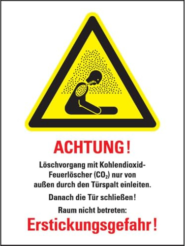 KSIGN Warn-Kombischild CO²-Feuerlöscher - Löschen d.Türspalt, ISO, Kunststoff, 300x400mm