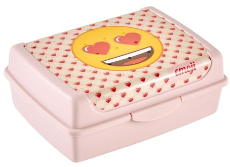 keeeper carla Essensbox, Midi, 1 l, Emoji Hearts, Nordic Pink | Praktischer und sicherer Clipverschluss, Mühelos mit nur einem Klick öffnen, Zuverlässig verschließen, Lebensmittelecht