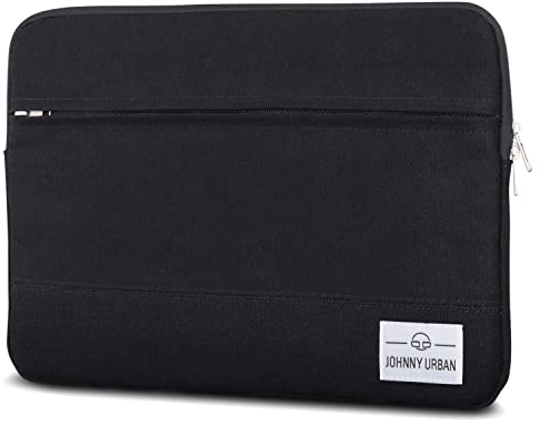 Johnny Urban Laptophülle 15-15.6 Zoll Schwarz Canvas Laptop Sleeve 15-15.6 Schutzhülle Laptoptasche Hülle Case für Dell HP ASUS Acer Lenovo UVM. - Notebook Tasche aus Baumwolle