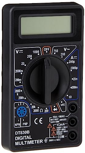Simply DM01 Digital Multimeter DC and AC Voltage Display Standard Electrical Value Test Tool - Intuitive & Industry Standard Design - Covers 7 Functions & 19 Ranges
