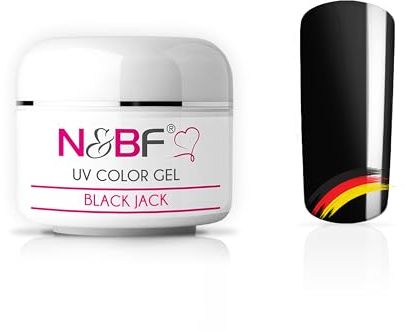 NAILS FACTORY UV Farbgel 5 ml | Black Jack (Schwarz) | Colourgel deckend mittelviskos | Color Gel für Gelnägel | Made in Germany | Nageldesign Farbgele | selbstglättend ohne Säure