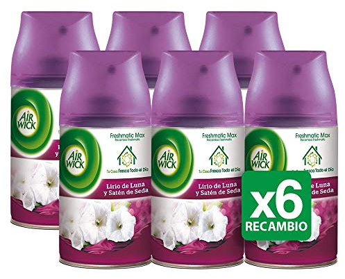 Air Wick Lufterfrischer Freshmatic Max Refill Lilie-Mond und SATN Seide – [Pack 6]