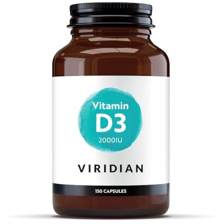 Viridian - Vitamin D3 2000IU - 150 Vegan Capsules for Bones, Teeth & Immunity | Clinically Studied Plant Sourced Formula | Optimal Dose | 100% Active Ingredients, No Artificial Additives