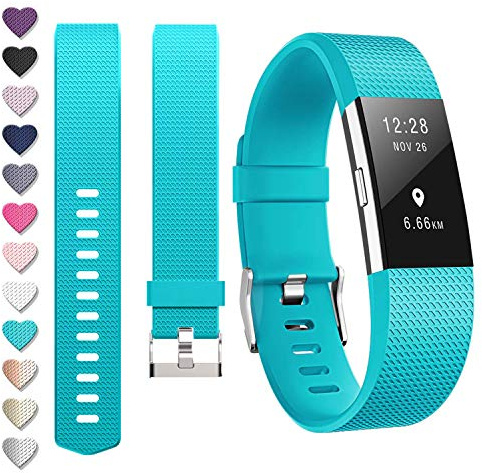 DigiHero Ersatz-Armband für Fitbit Charge 2, Sport-Armband, APL16001908S, 06,Teal, Small(5.5-6.7)