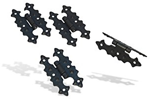 4 stück Scharniere Alte Schwarz Beschläge im restaurierungsshop Möbelbänder SYMMETRISCH