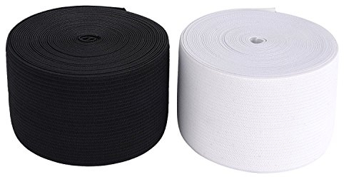 5 Meter Gummiband 25 mm Breit Schwarz oder Weis (Schwarz)