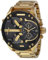FENKOO Männer Uhrquarz wasserdichte Sport-Uhr-Kalender echtem Edelstahl Armbanduhr montre reloj relogio (Gold)
