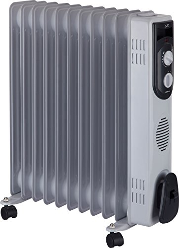 JATA R111 - Radiador de Aceite con 11 Módulos, 2500 W, 3 Potencias de Calor, Termostato Regulable, Ruedas Giratorias