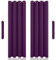 John Aird Blackout Curtains Eyelet with Tie Backs – Thermal, Energy Saving Curtains for Bedroom & Living Room (Aubergine, 168cm Width x 137cm Drop (66x 54)
