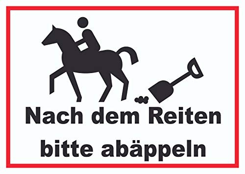 HB-Druck Bitte abäppeln Schild Pferde, Reitplatz A2 (420x594mm)