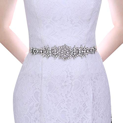 TOPQUEEN Damen Kristall Hochzeit Gürtel schärpe,Strass Braut Gürtel schärpe, Strass Braut Schärpe Perlen Hochzeit Schärpe, Black, Einheitsgröße