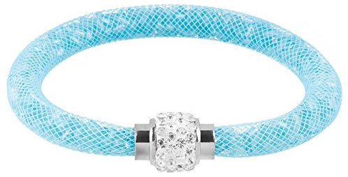 Mianova Damen Armband Armreif Stardust mit Kristallen Glitzerkugel und Magnetverschluß Türkis