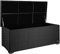 RS Trade® exclusive 'Sienna' 650l Polyrattan Garten Kissenbox aufbewahrungsbox wetterfest wasserdicht 155 x 73 x 60 cm, Auflagenbox mit verstärktem Deckel und Gasdruckfedern, als Sitztruhe, Schwarz