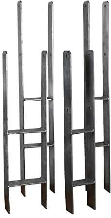 feuerverzinkte H-Anker, Pfostenträger, Pfostenanker, Pfostenschuhe, Carport, H-Träger, mit Schrauben (Länge: 800mm, Gabelweite: 111mm)
