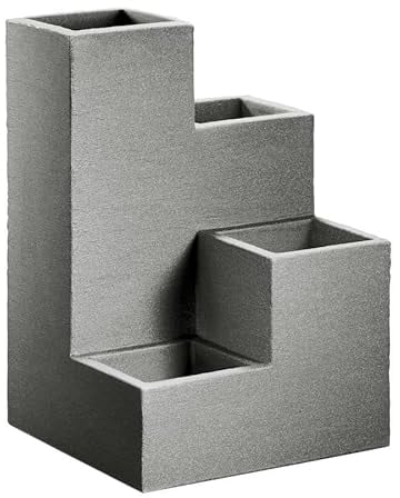 Kölle Pflanzkübel-Wendeltreppe Kubus grau, 40x40x60 cm, 55 Liter Erdvolumen