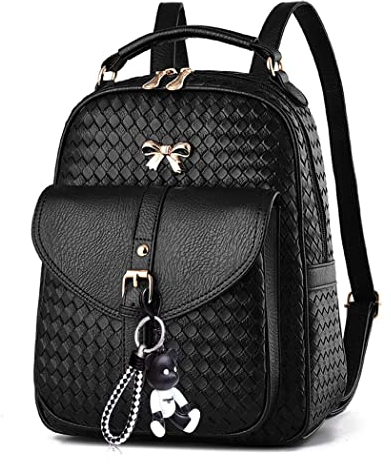 AINUOEY Donna Borse a Zaino Borsa a Zainetto Elegante Tracolla Zaini Firmate Marca Zainetti Antifurto PU pelle 76605 1 pz Nero V1