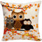 Violetpos Kissenhülle Deko Sofa Zierkissenbezug Auto Zierkissenbezüge Kissenbezüge Kopfkissen Kissen Eulen auf Einer Niederlassungs Orange verlässt Familie 40 x 40 cm