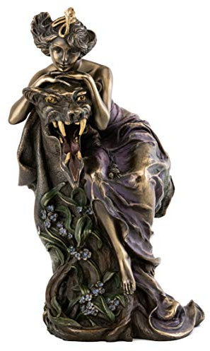 Top Collection Alphonse Mucha Skulptur aus französischer Neukunst, handbemalt, aus kaltgegossener Bronze, 22,9 cm